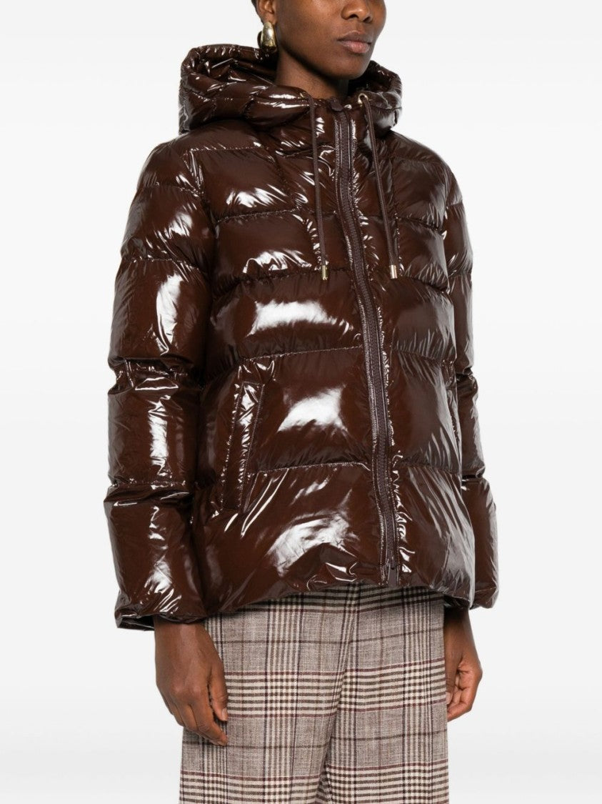 Pinko Glossy Puffer Jacket With Adjustable Hood