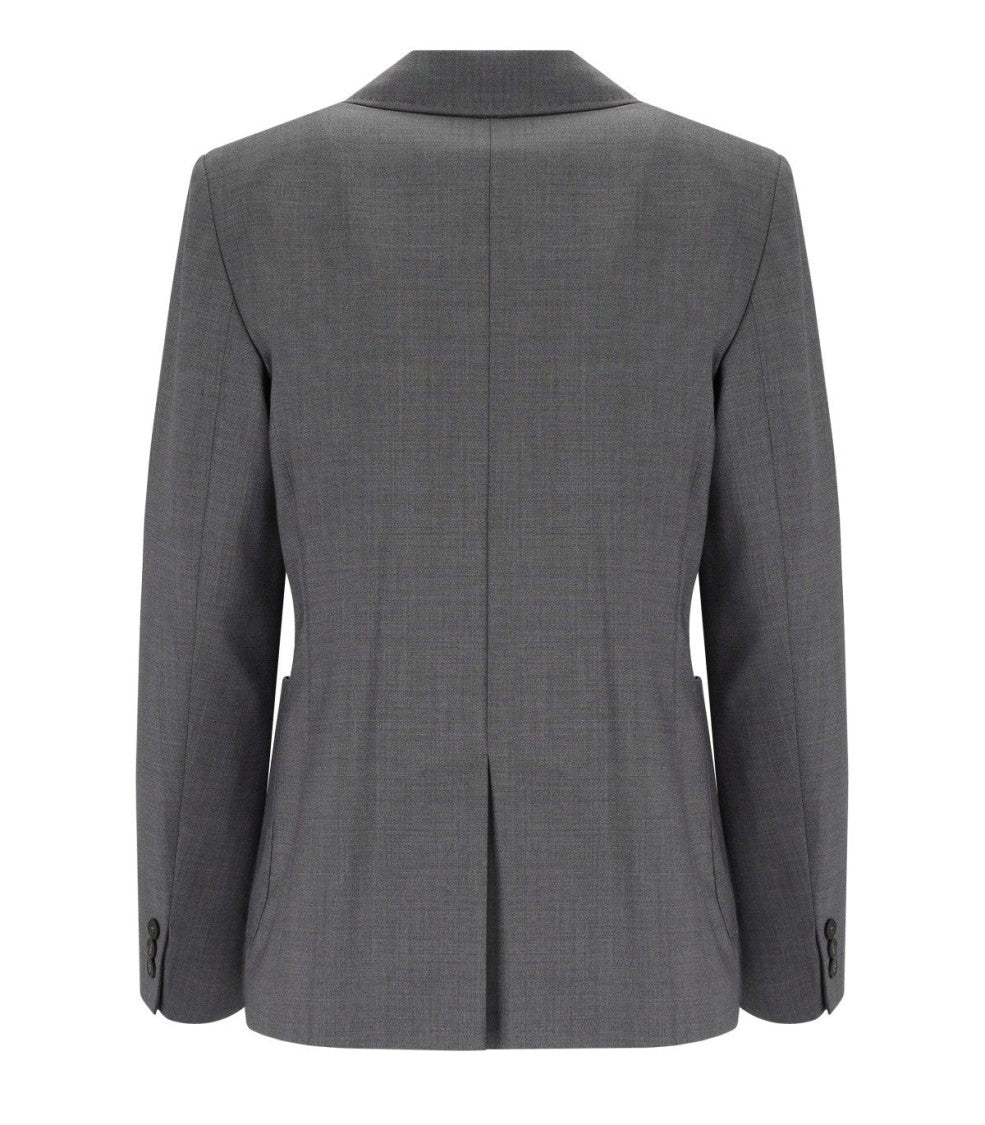 Max Mara Ornati Grey Double-Breasted Blazer