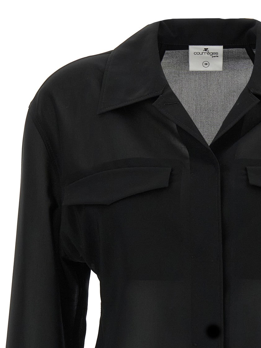 Courrèges Semi-Transparent Pocket Shirt With Modern Silhouette