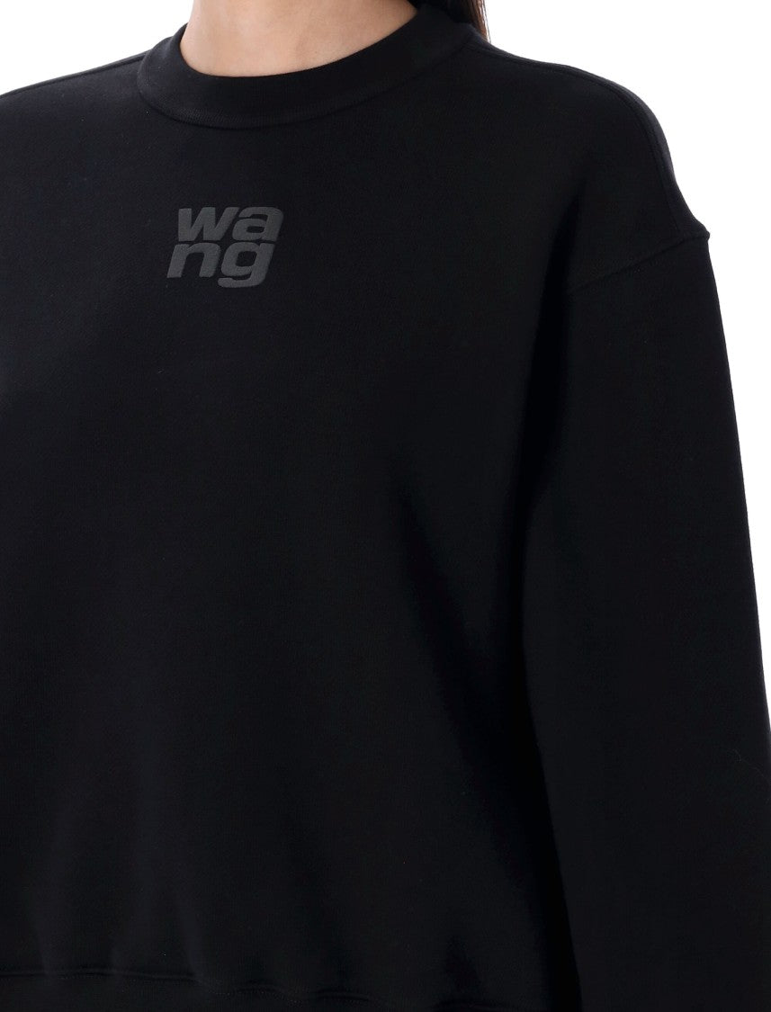 T By Alexander Wang Essential Terry Crew Sweatshirt W/ Puff