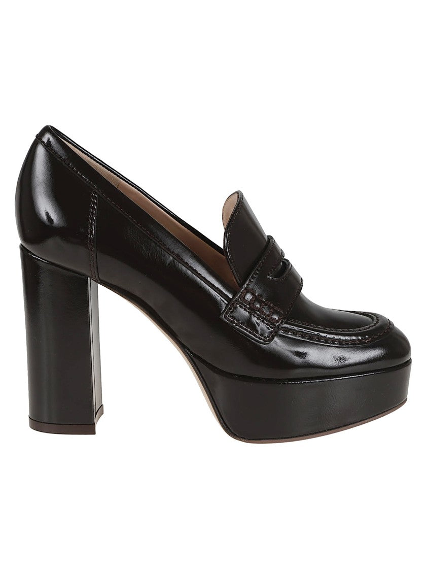 Gianvito Rossi Polished Leather Moccasin