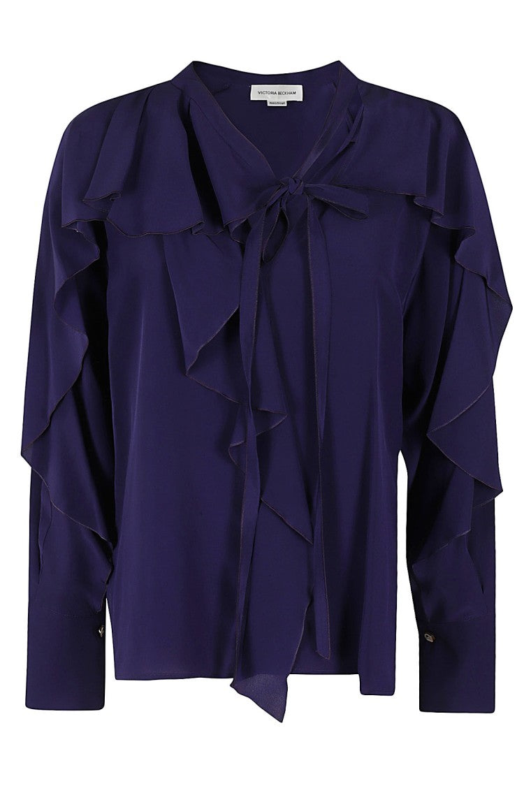 Victoria Beckham Ruffled Silk Romantic Blouse