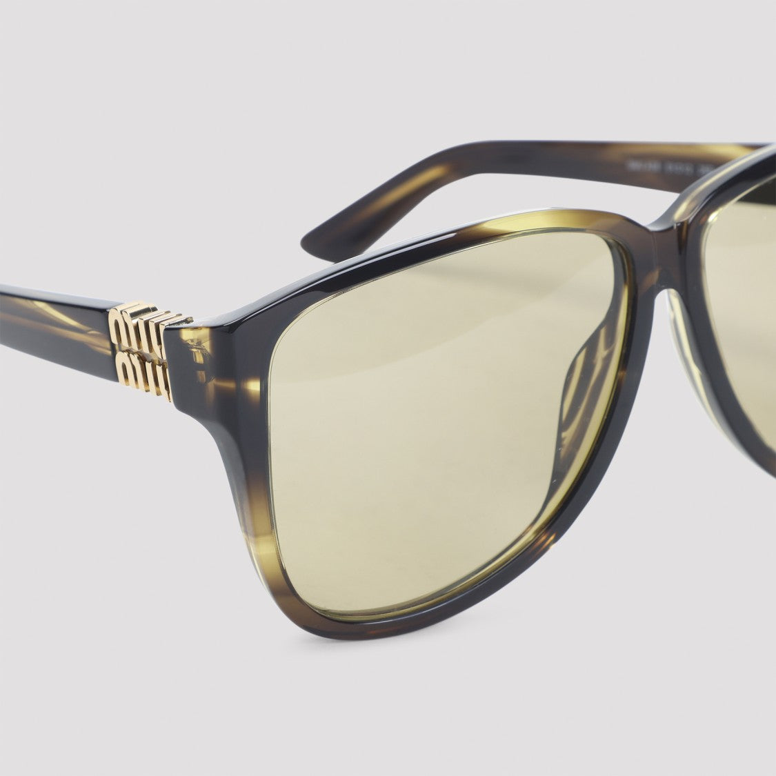 Miu Miu Tortoiseshell Frame Sunglasses With Gold-Tone Accents