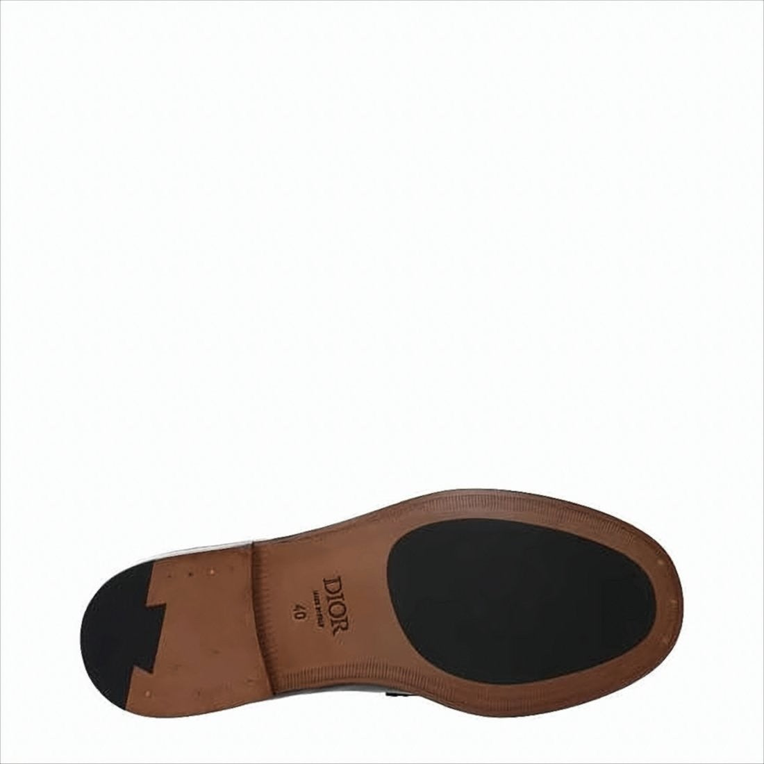 Christian Dior Penny Strap Loafers With Subtle Pattern And Stacked Heel