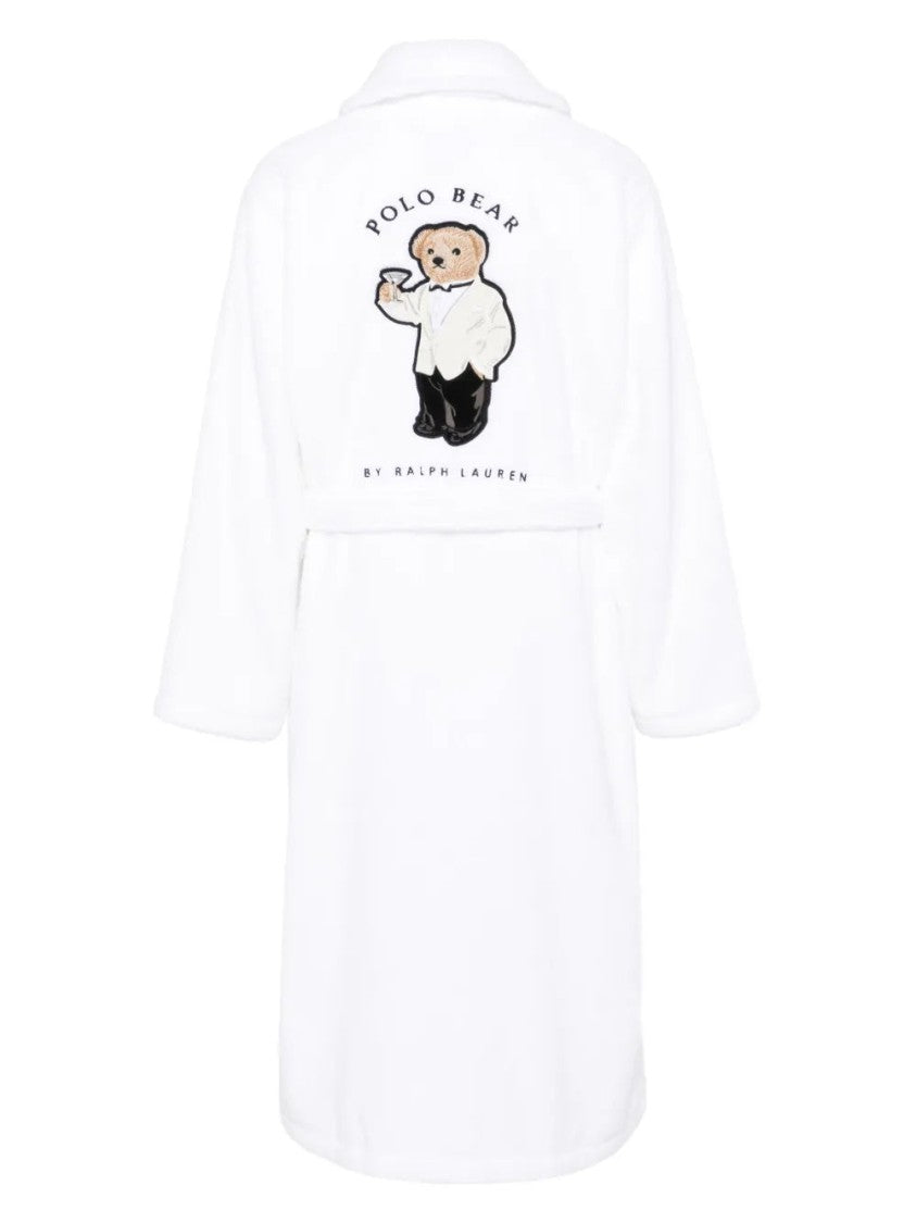 Polo Ralph Lauren Embroidered Cotton Shawl Robe With Belted Waist