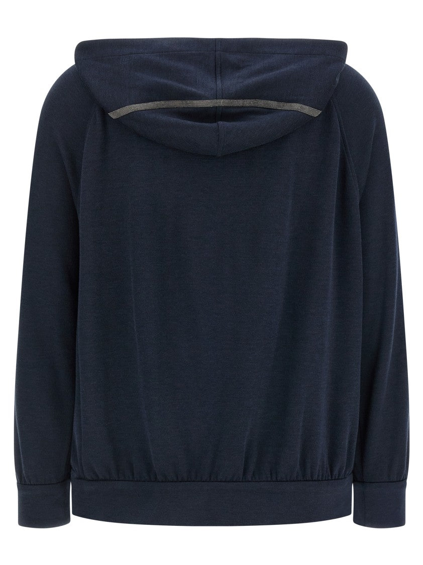 Brunello Cucinelli Monile Detail Zip-Front Hoodie
