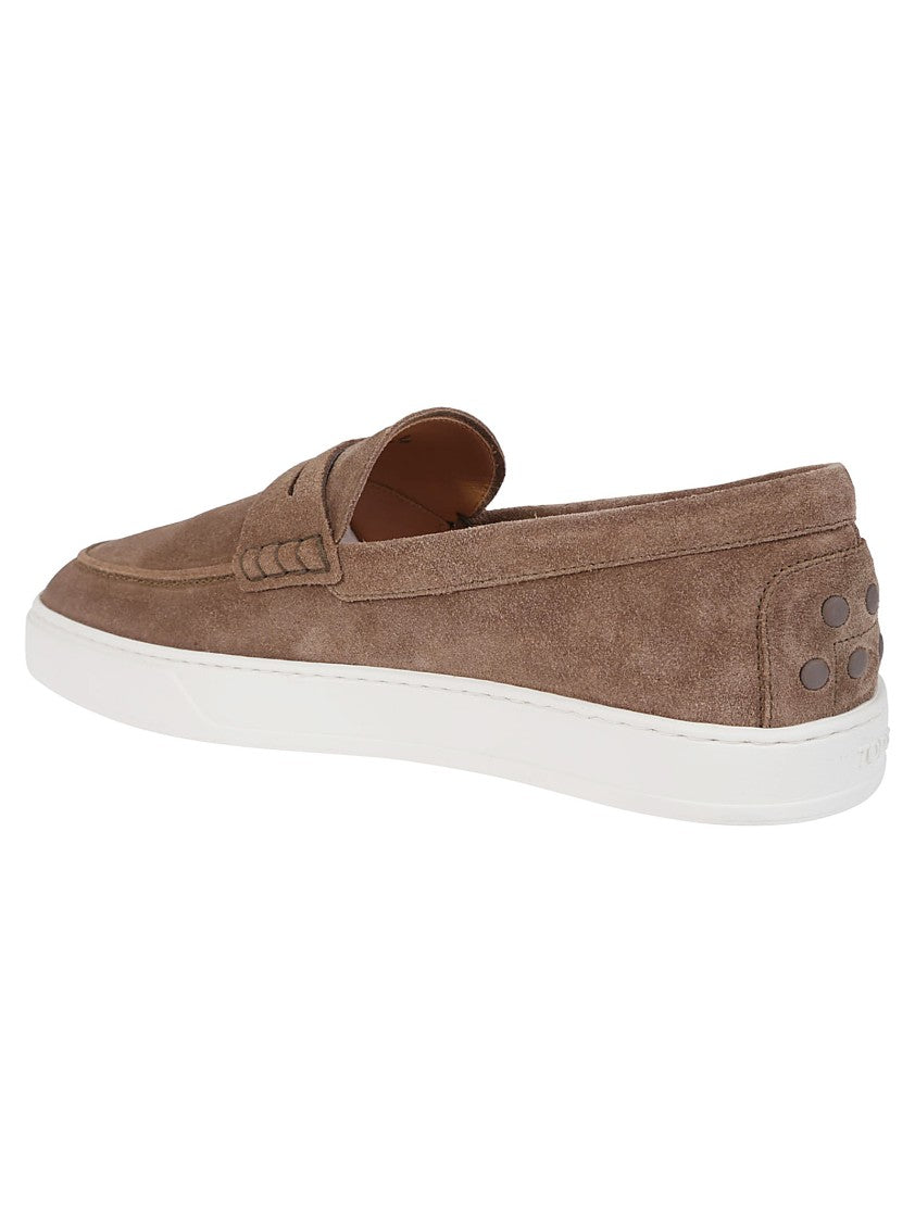 Tod's Slip-On Suede Moccasins With Classic Penny Loafer Strap