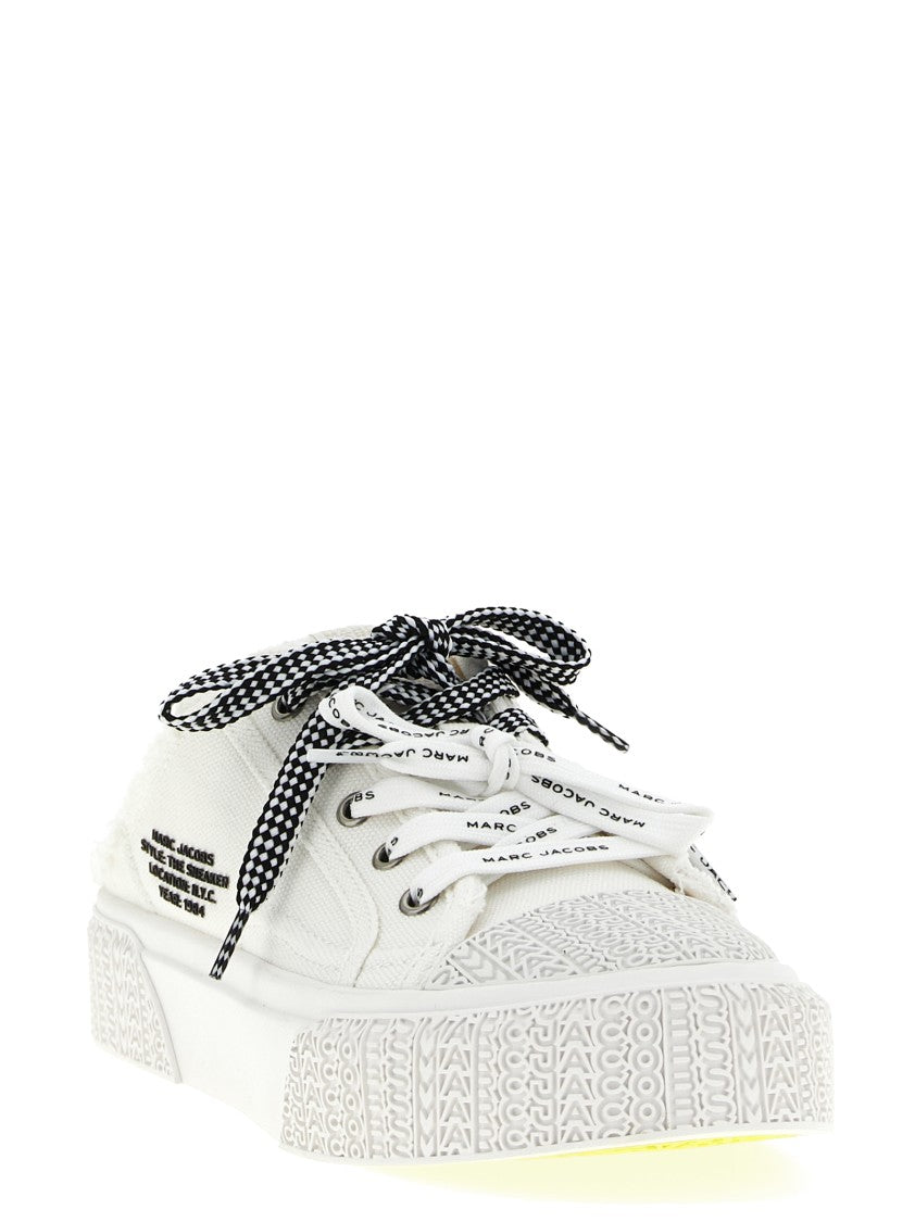 Marc Jacobs Slide-In Sneakers With Monogram-Textured Midsole And Frayed Edges
