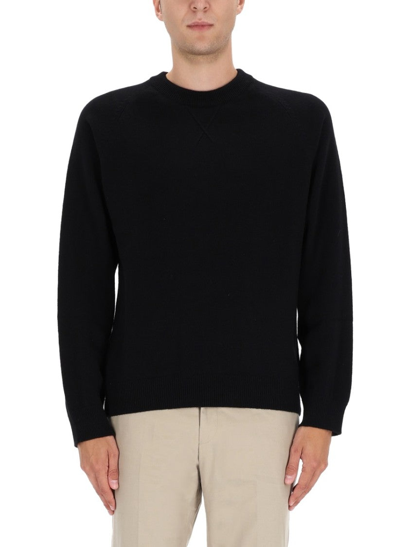 Ps Paul Smith Classic Crew Neck Black Merino Wool Sweater
