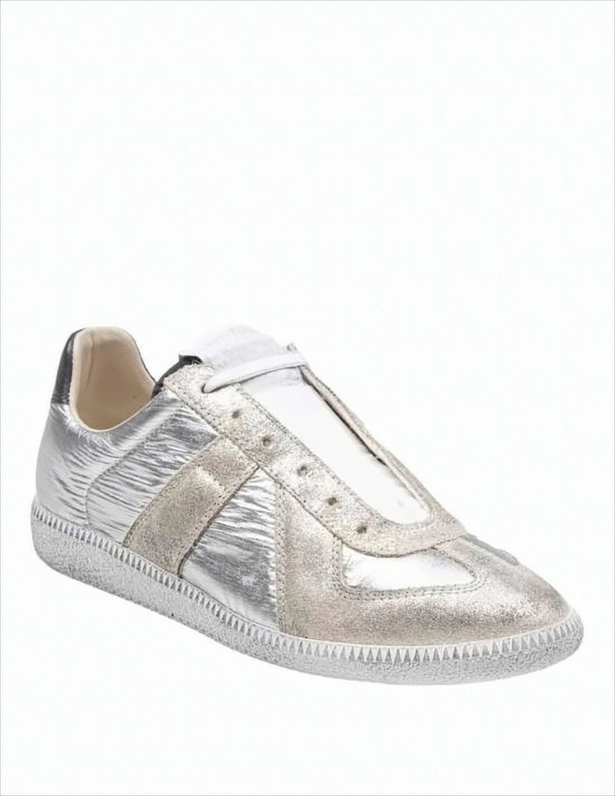 Maison Margiela Metallic Silver Low-Profile Sneakers