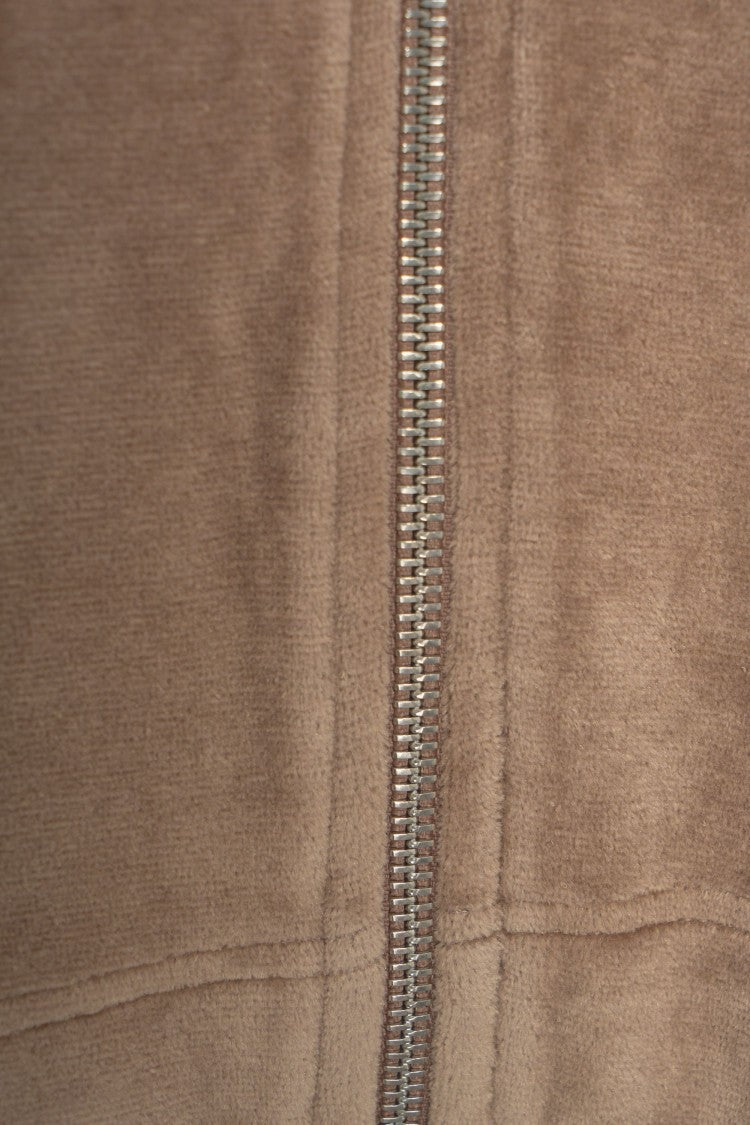 Majestic Filatures Oversized Velvet Hoodie With Zip Closure