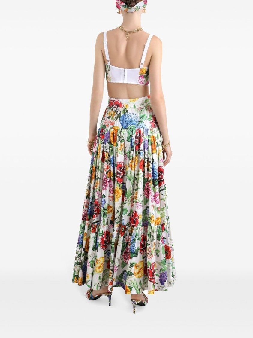 Dolce & Gabbana White Long Skirt