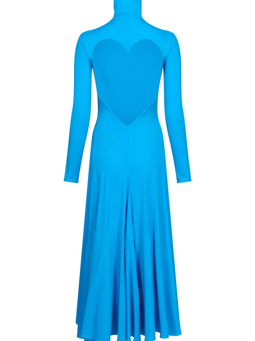 Alaïa Heart-Shaped Cutout Back Turtleneck Midi Dress