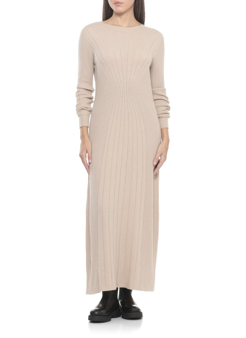 D. Exterior Beige Cashmere Blend Dress