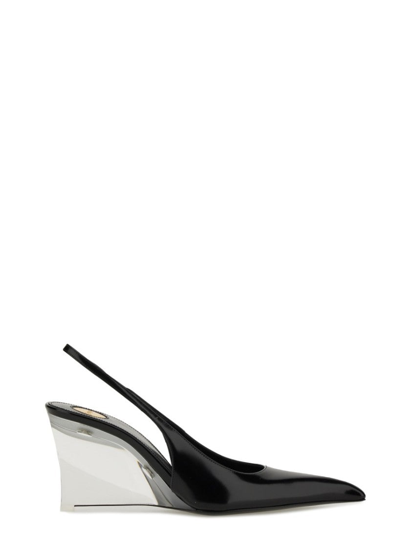 Saint Laurent "Miller" Leather Wedges