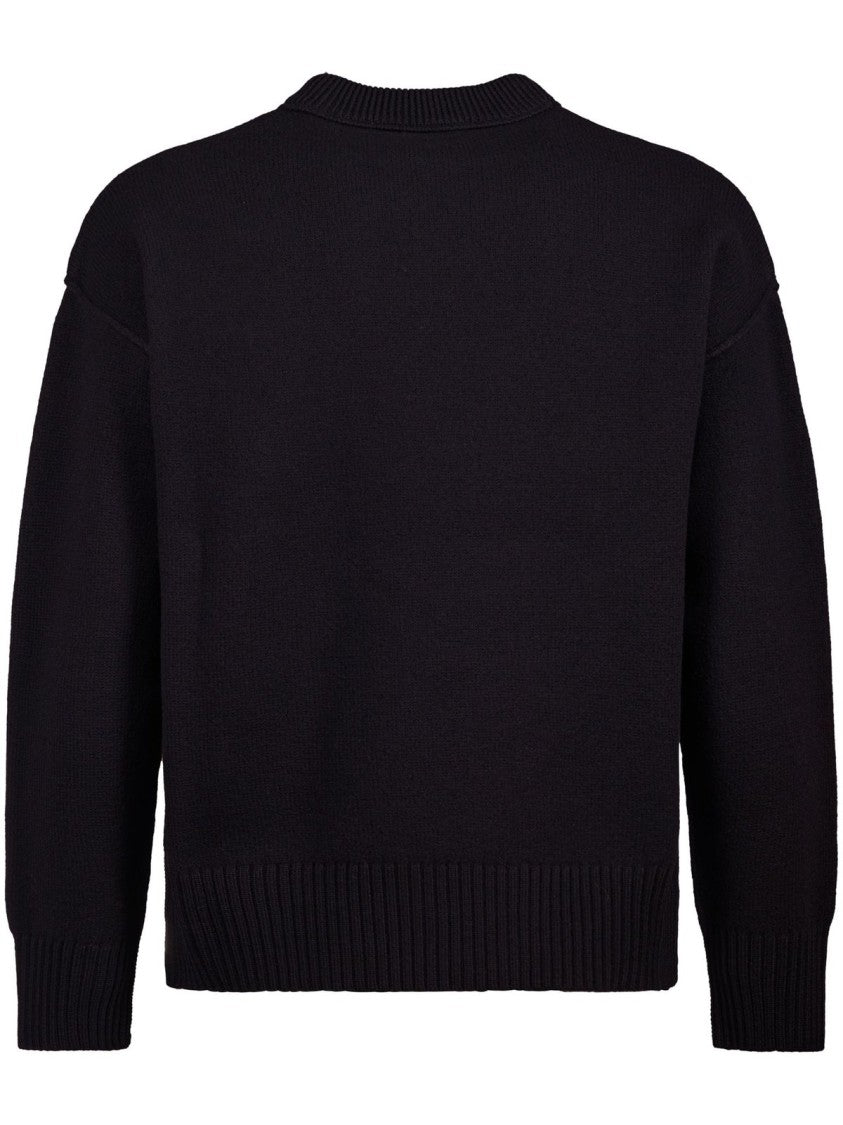 Ami Oversized Wool Sweater With Signature Logo