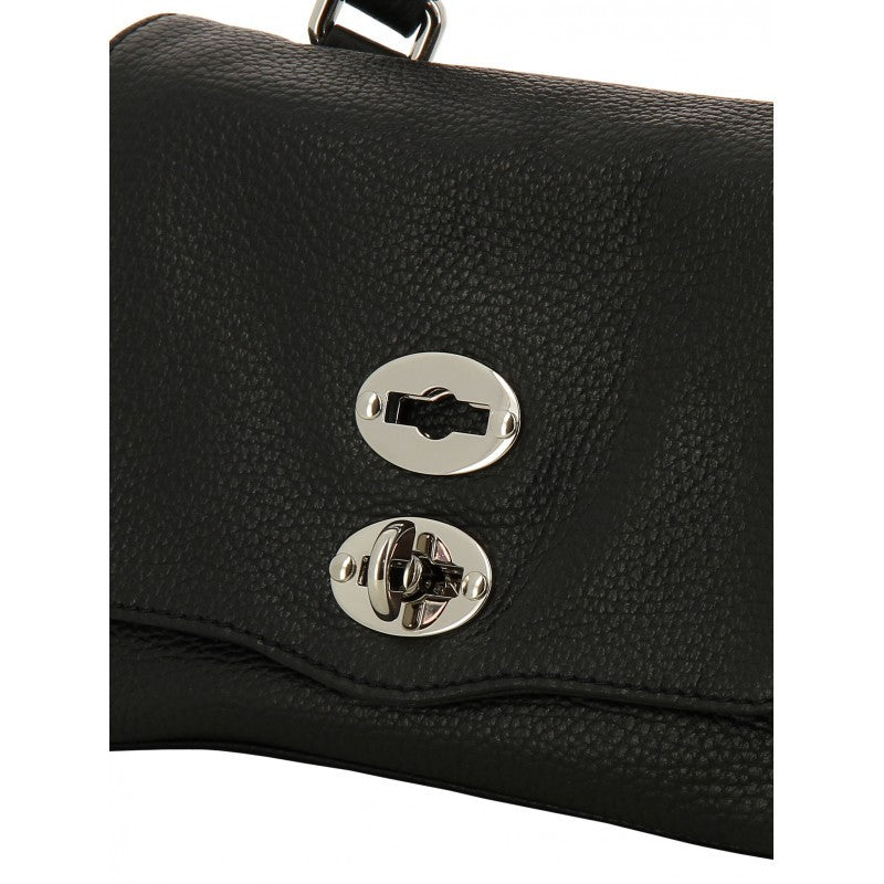 Zanellato Textured Leather Shoulder Bag With Turn-Lock Closure And Edgy Detailing