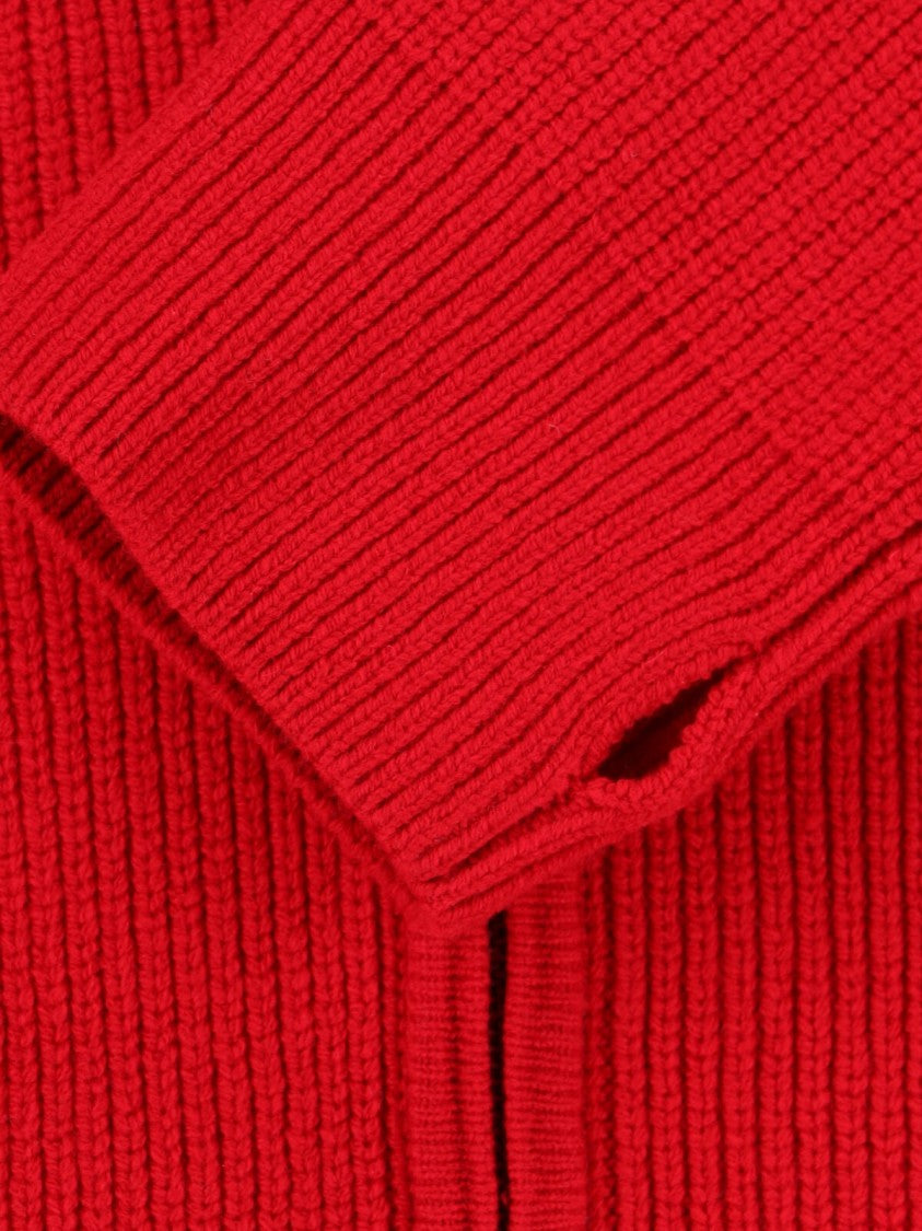 Studio Nicholson Classic Knit Sweater In Rich Red Hue