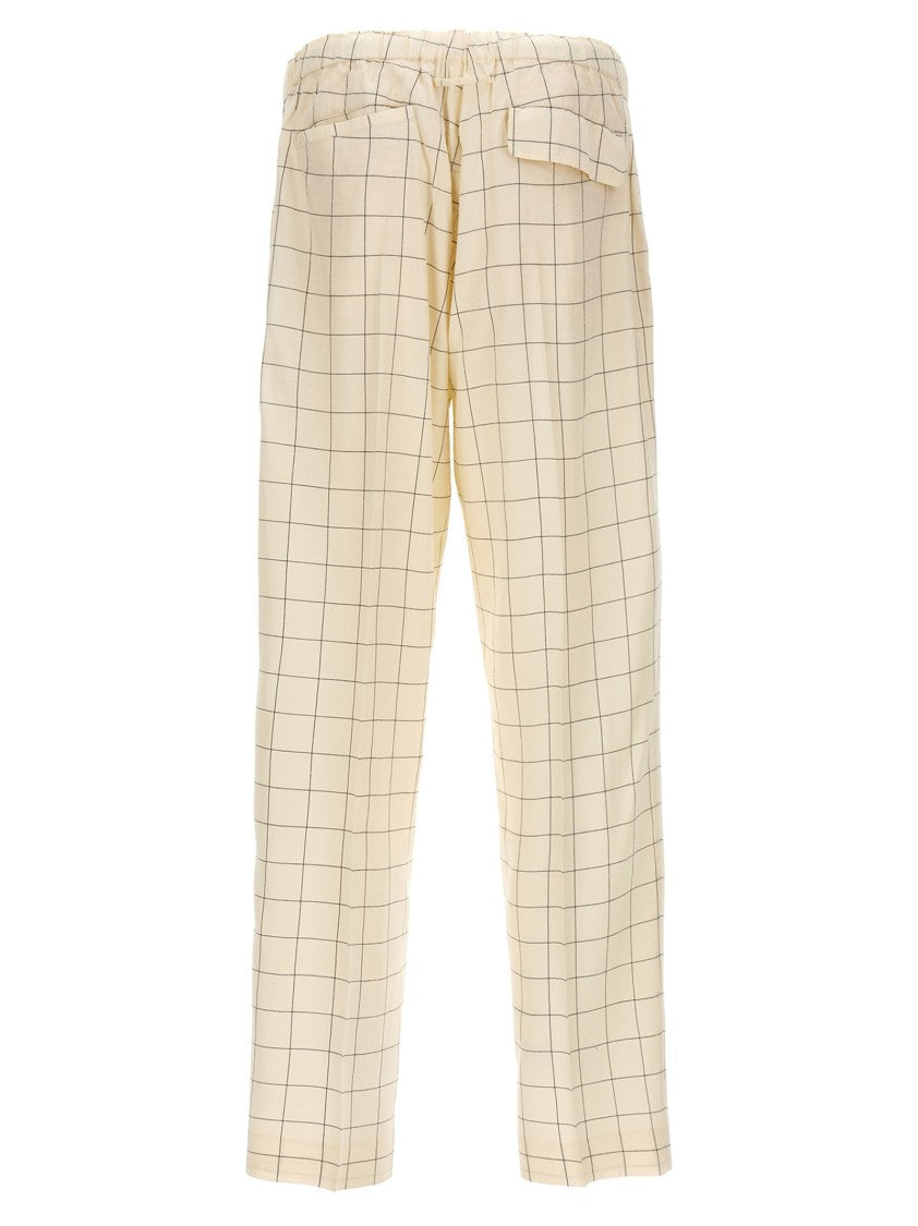 Undercover All-Over Checkered Pants With Elastic Waistband