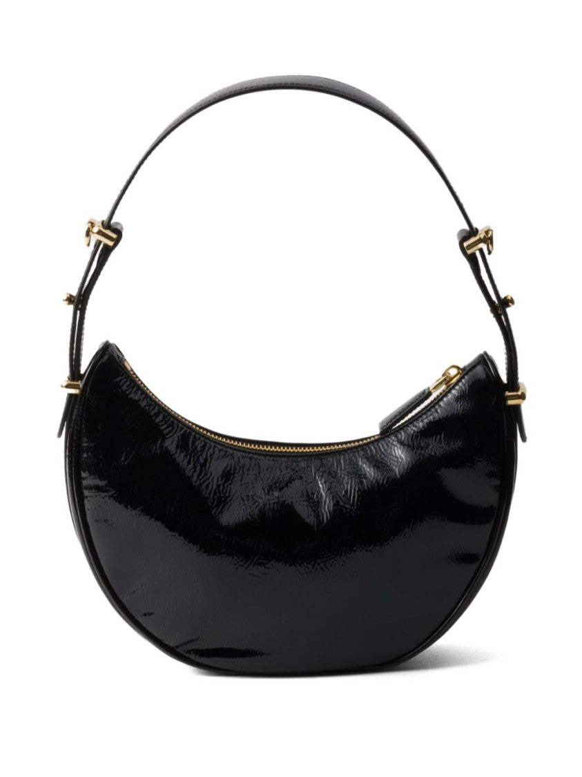 Prada Crescent Shape Black Bag With Gold-Tone Hardware