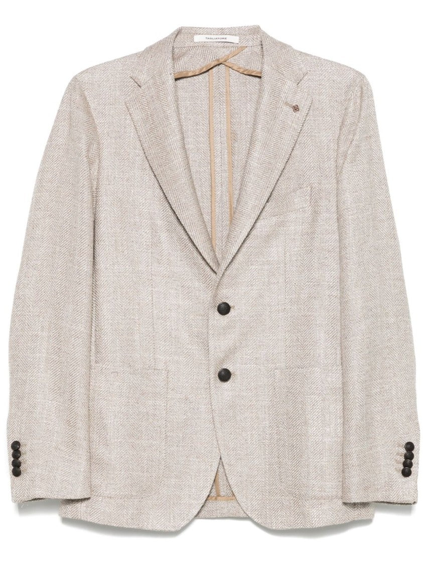 Tagliatore Barley Brown Tailored Jacket With English Rear Vents