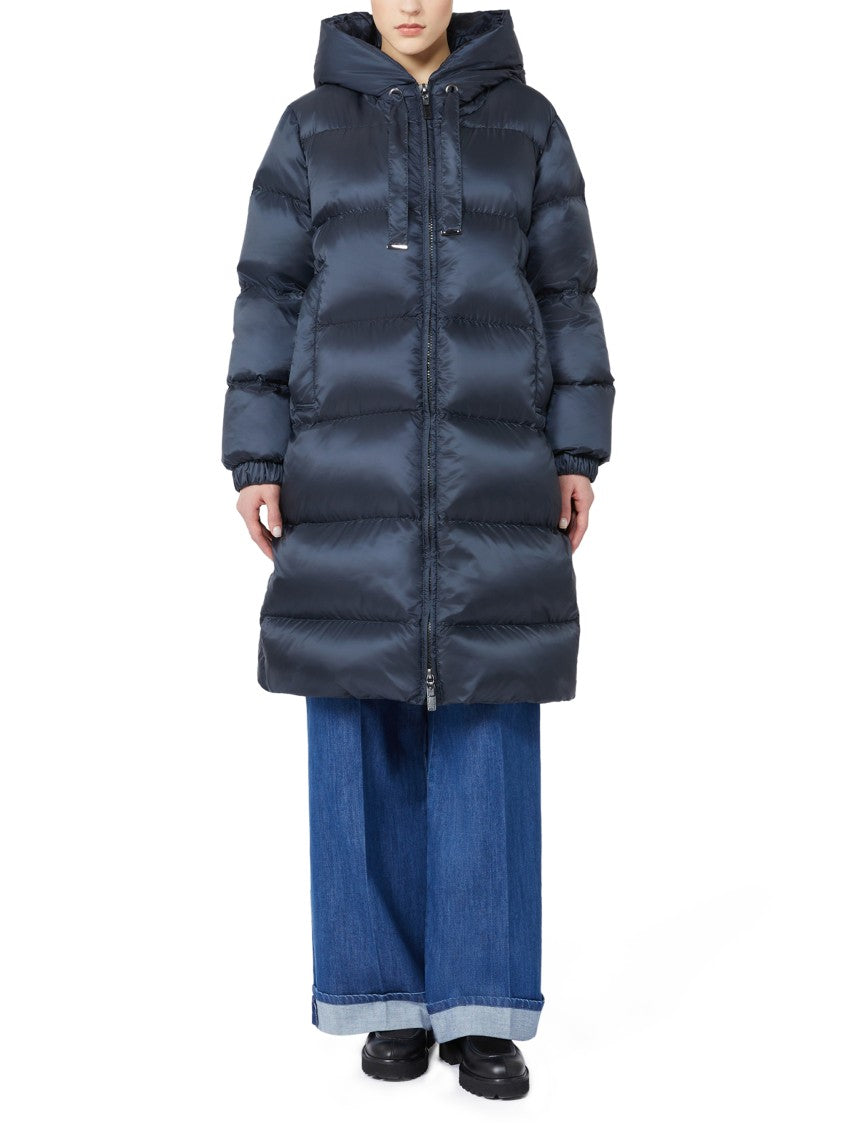 Max Mara Long Padded Down Coat With Horizontal Quilting