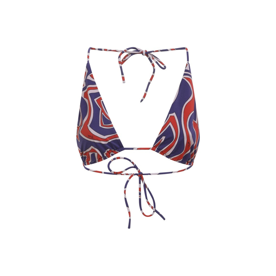 Pucci Abstract Triangle Bikini Top With Adjustable Ties