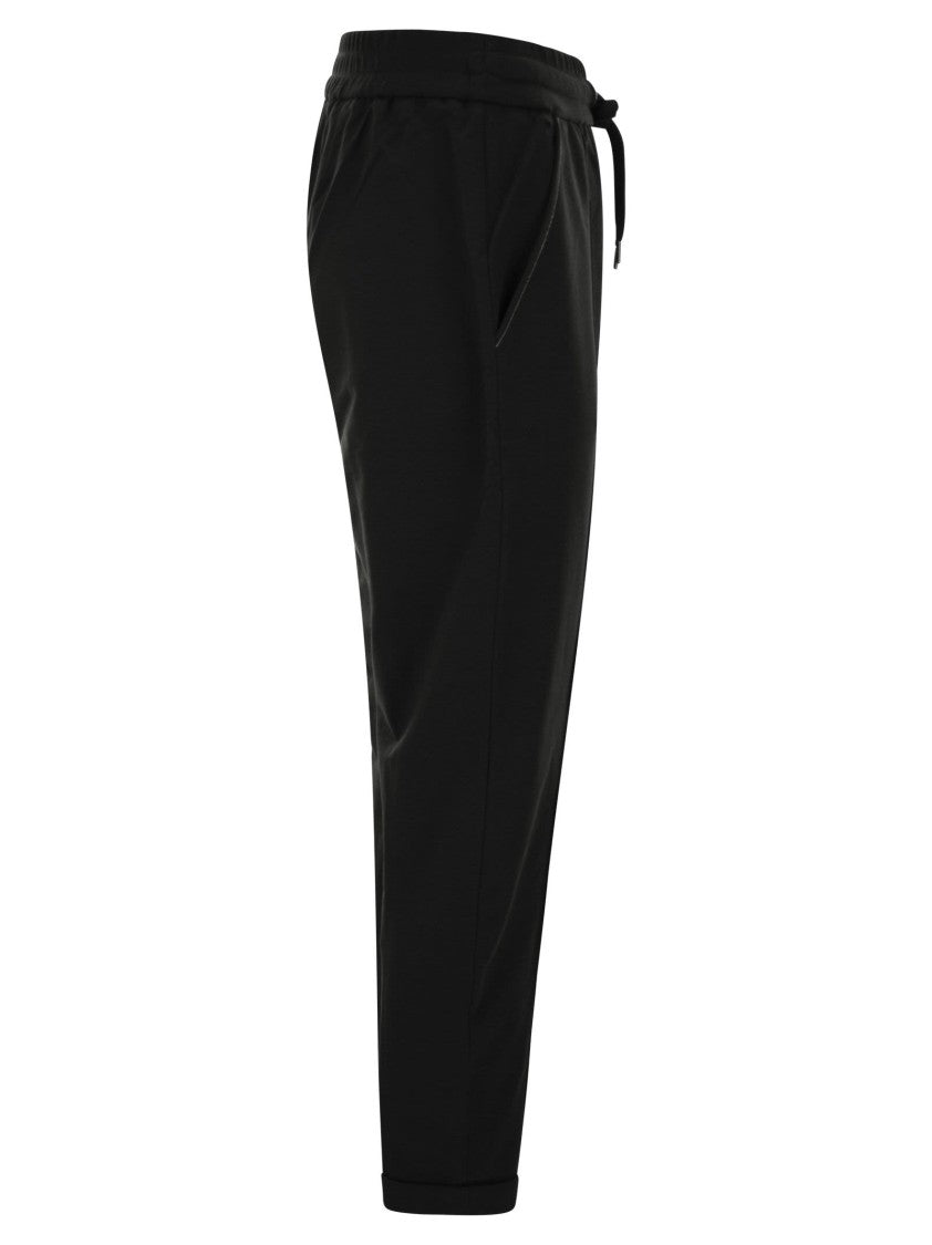 Brunello Cucinelli Track Trousers In Lightweight Stretch Cotton Fleece