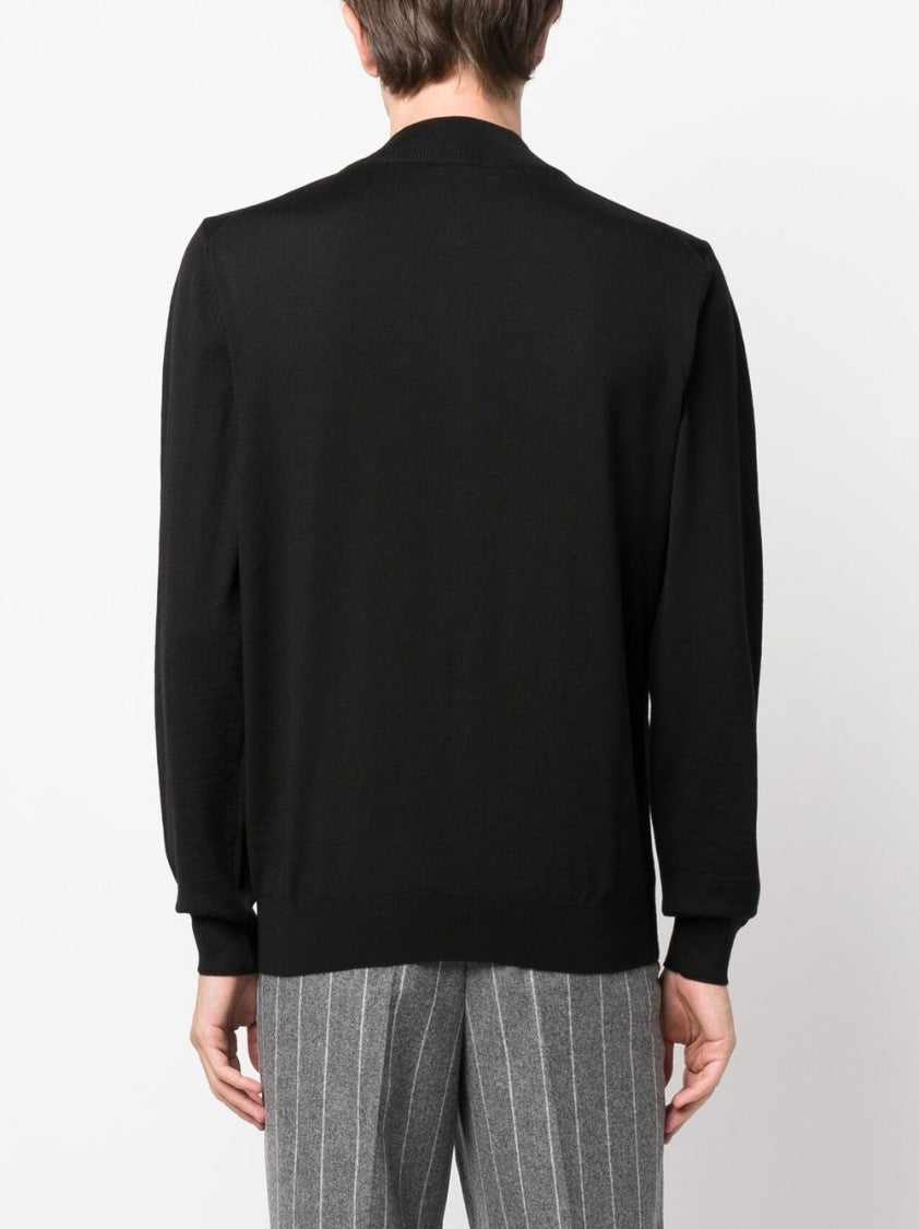 Boss Zip-Up Sweater In 100% Virgin Wool
