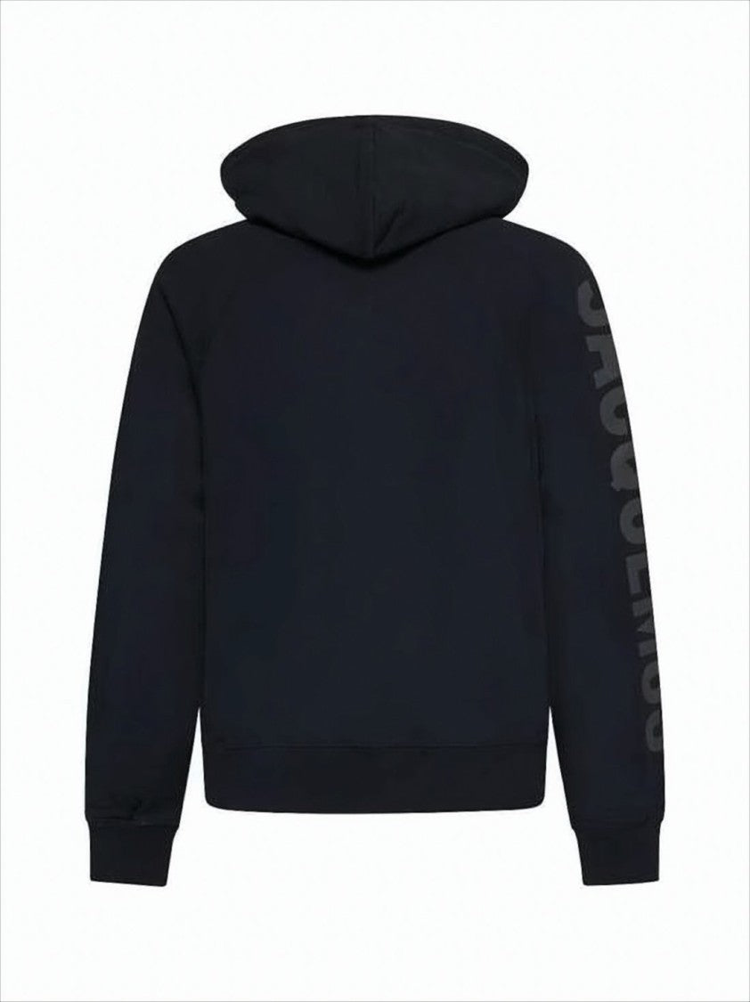 Jacquemus Minimalist Black Hoodie With Tonal Logo Detail