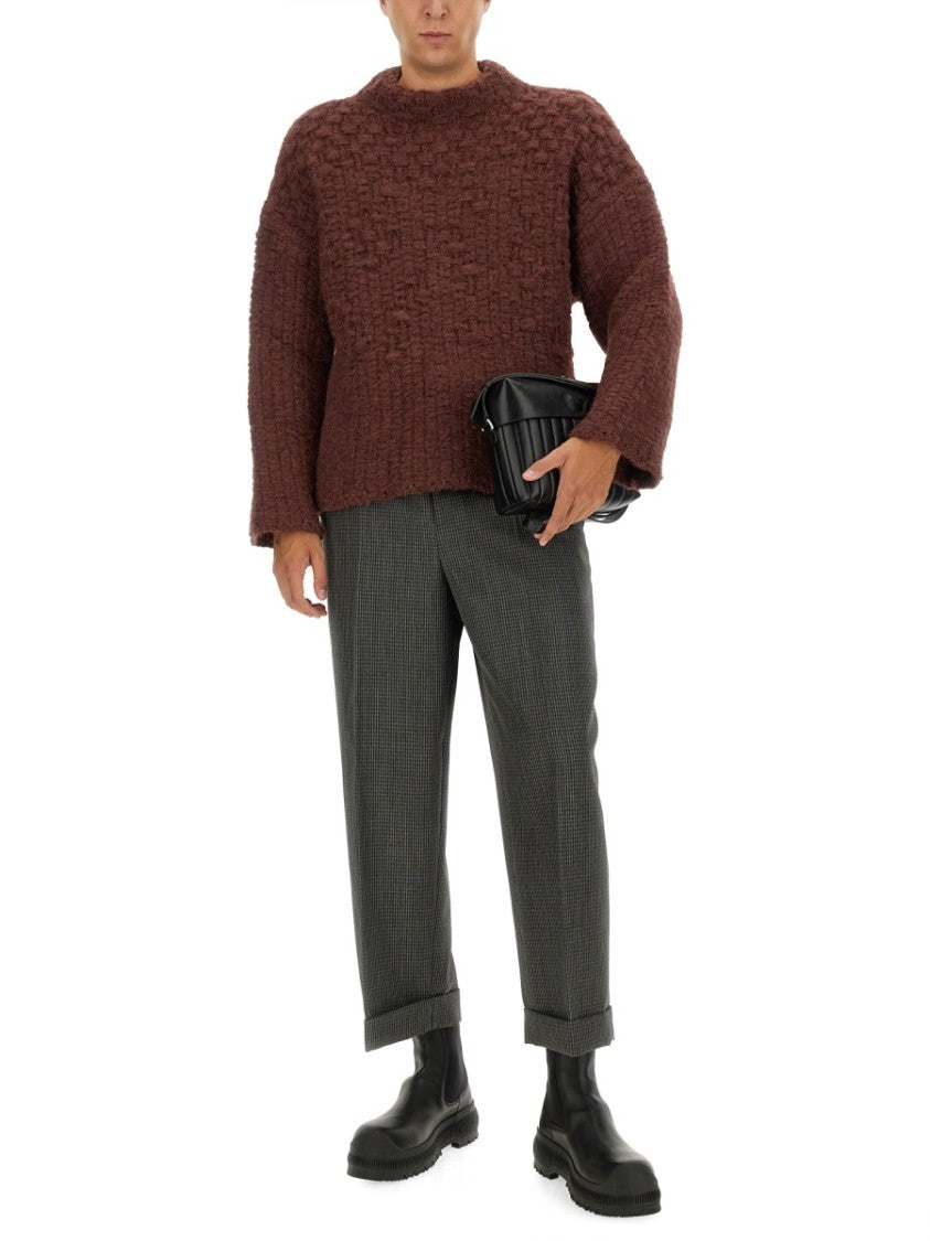 Jil Sander Textured Mohair Blend Knit With Flared Sleeves