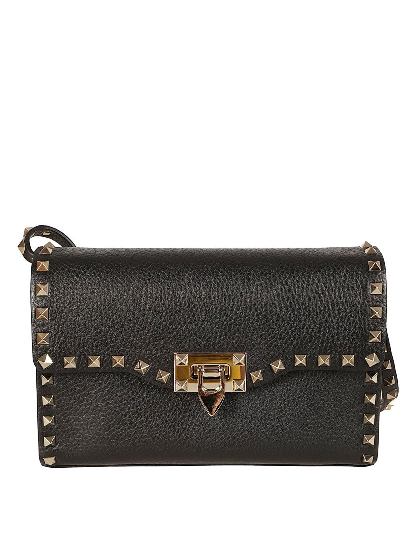 Valentino Garavani Structured Black Calf Leather Bag