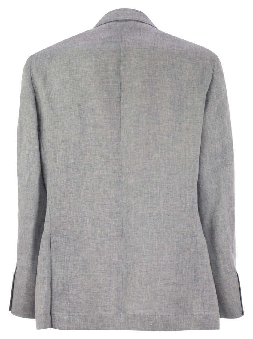 Brunello Cucinelli Deconstructed Jacket In Délavé Linen
