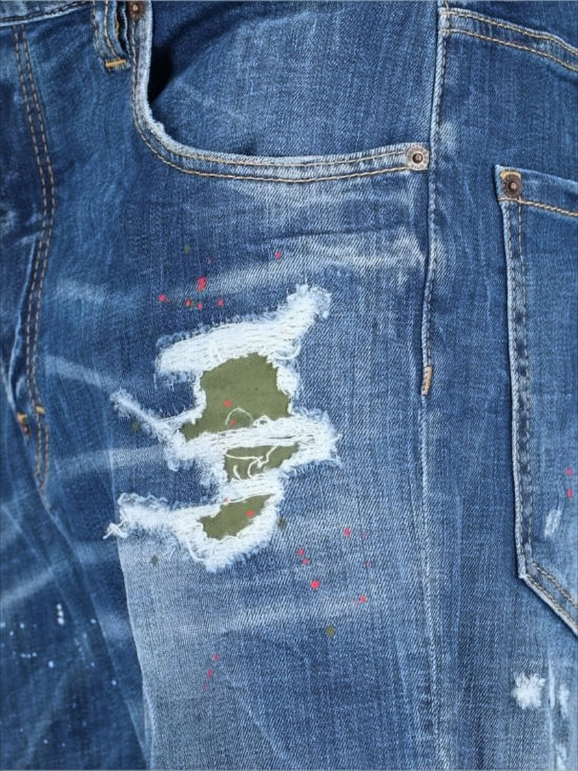 Dsquared2 Distressed Blue Slim Fit Denim Pants
