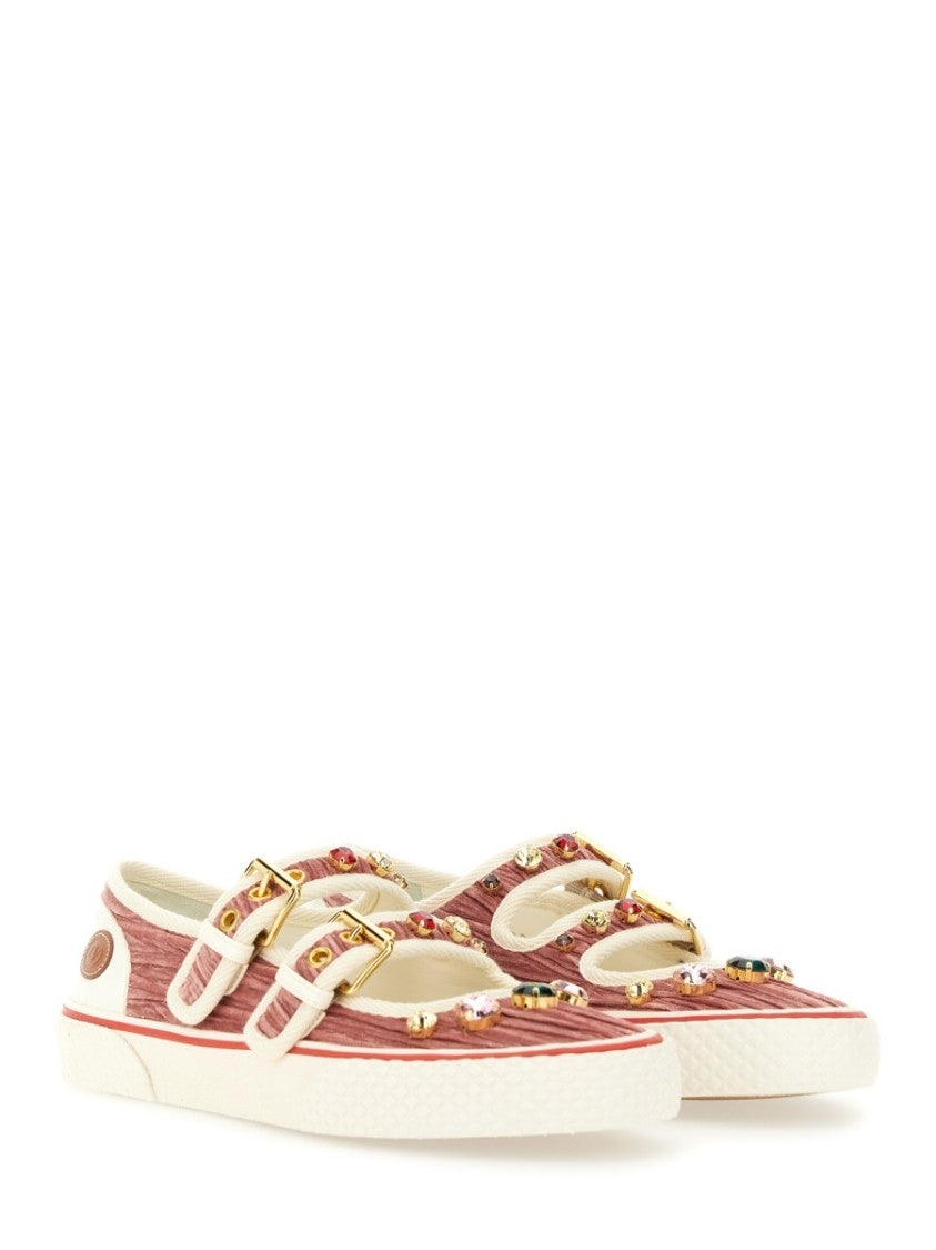 Valentino Garavani Velvet "Dollyboard" Ballerina Sneaker