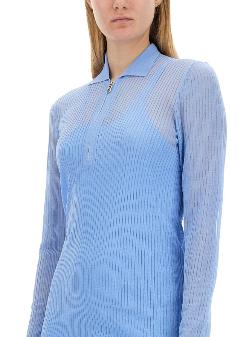 Fendi Ribbed Knit Midi Dress