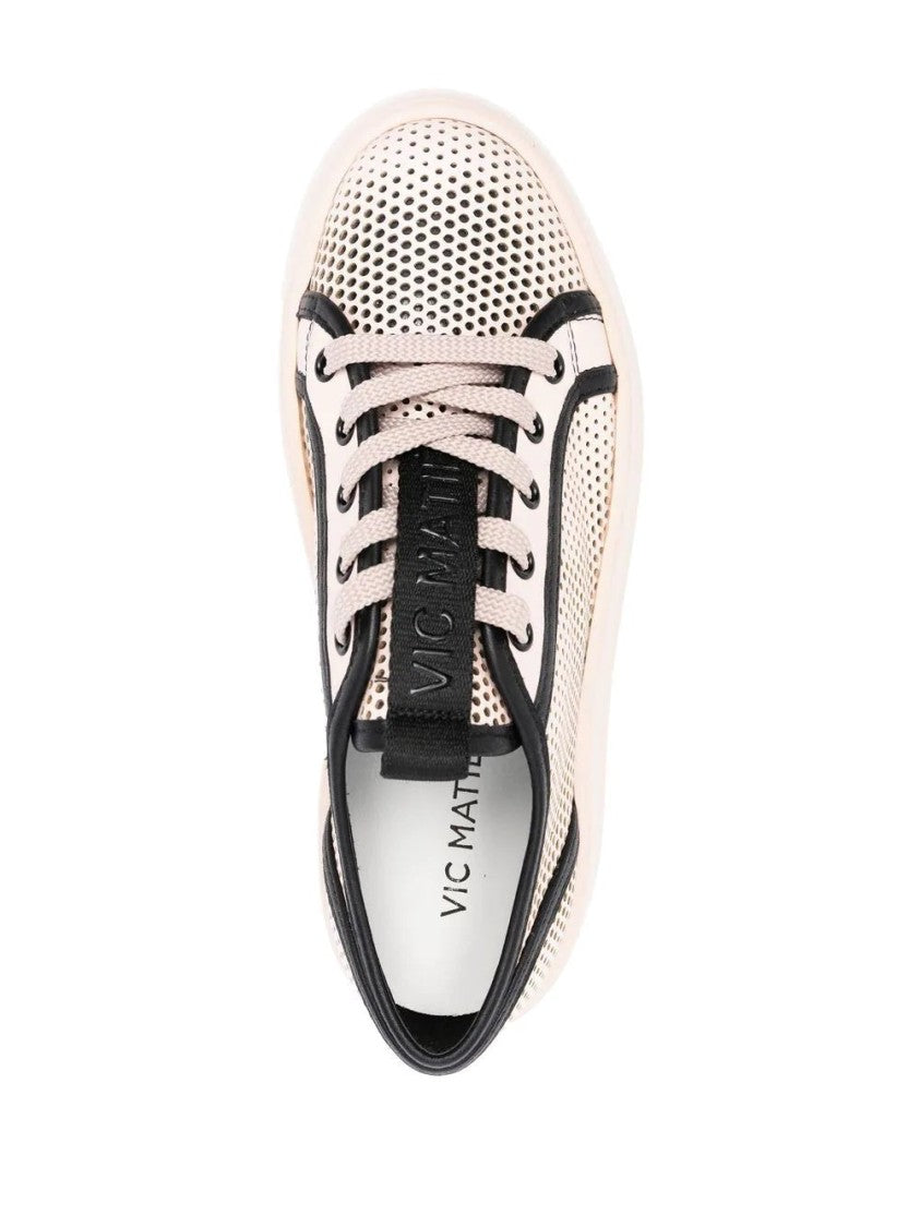 Vic Matié Perforated Brown Cow Leather Travel Sneakers