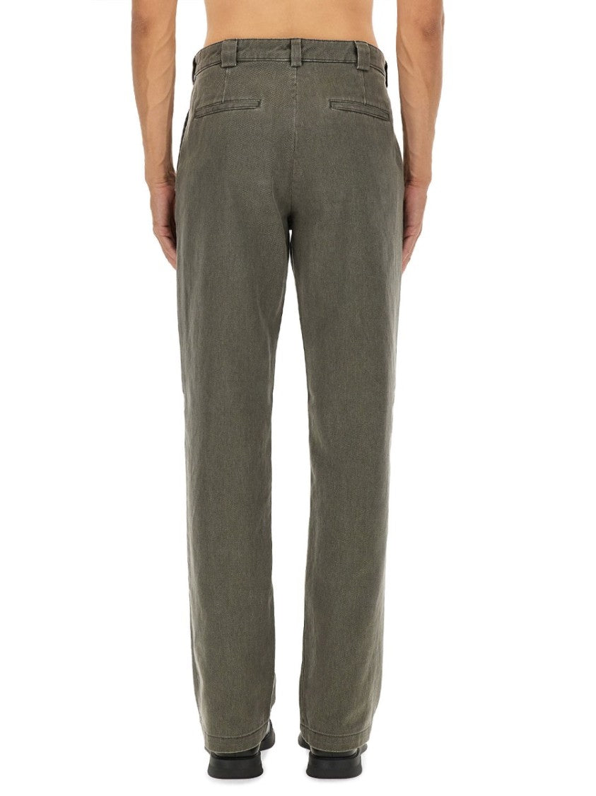 Aspesi Straight-Leg Cotton Pants With Mid-Rise Waist And Belt Loops