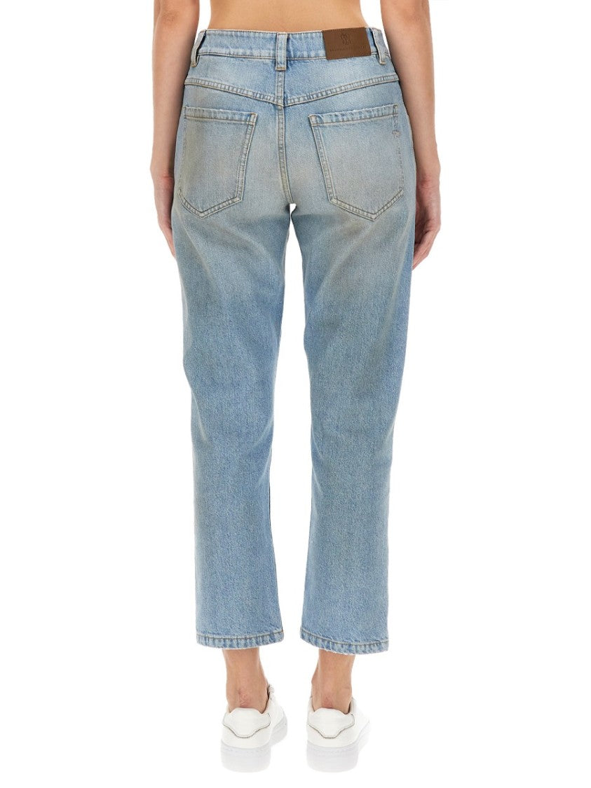 Brunello Cucinelli Straight Pants With Shiny Bartack