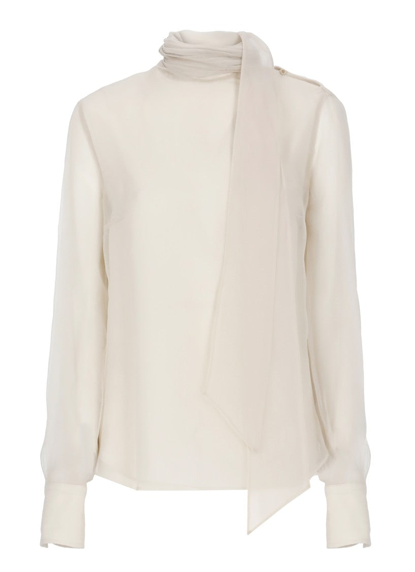 Brunello Cucinelli Ivory Silk Blouse