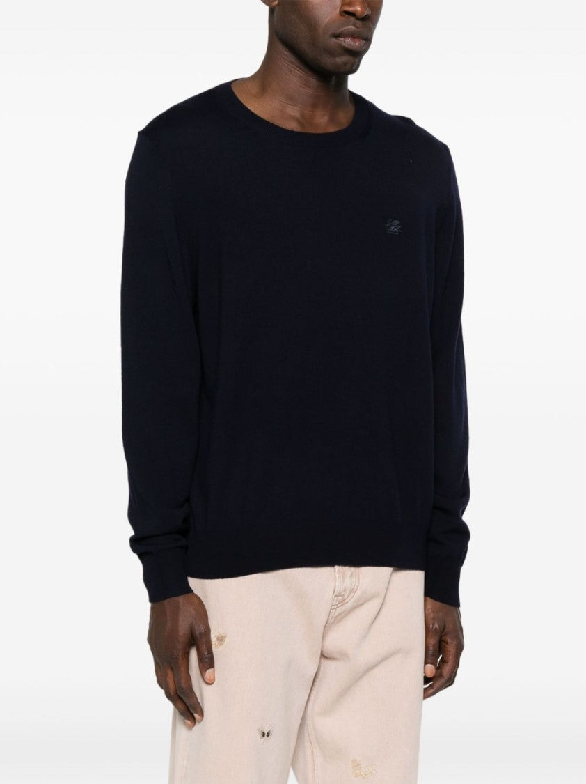 Etro Nero Sweater With Embroidered Details