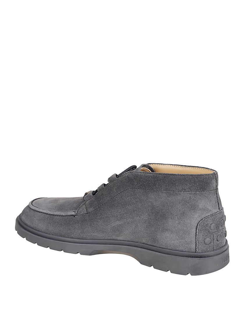 Tod's Suede Ankle Boots With Elastic Drawstring