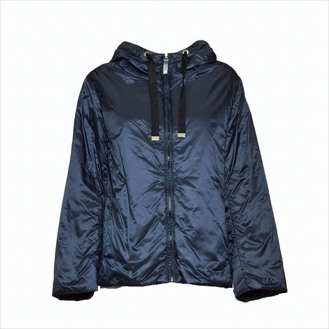 Max Mara Smooth Blue Jacket With Adjustable Hood