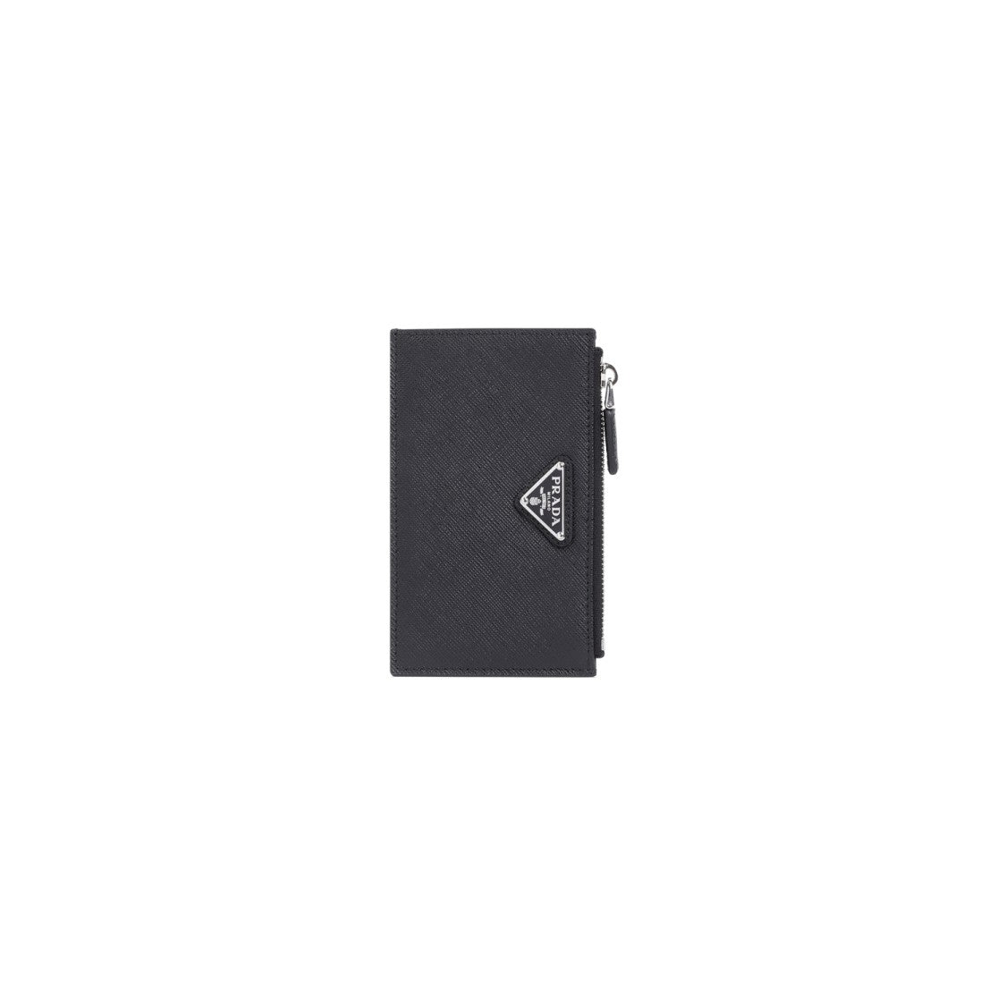 Prada Textured Black Calf Leather Credit Card Case