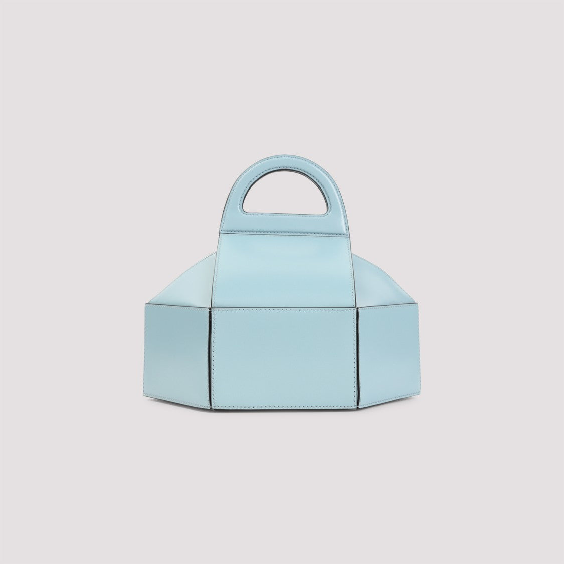 Moschino Structured Blue Leather Handbag With Silhouette