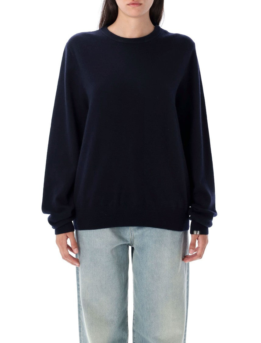Extreme Cashmere Long-Sleeved Crew Neck Pullover Sweater In Dark Navy