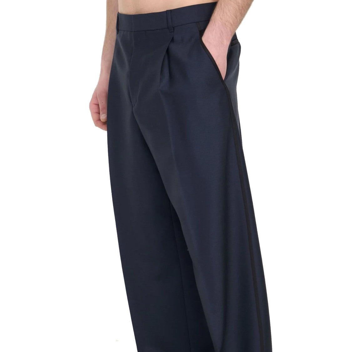 Dior Tailored Wool Pants With High Waist And Wide Legs