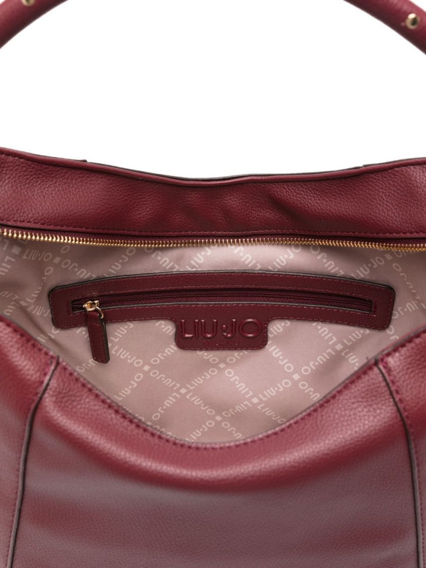 Liu Jo Structured Red Shoulder Bag With Zip Closure