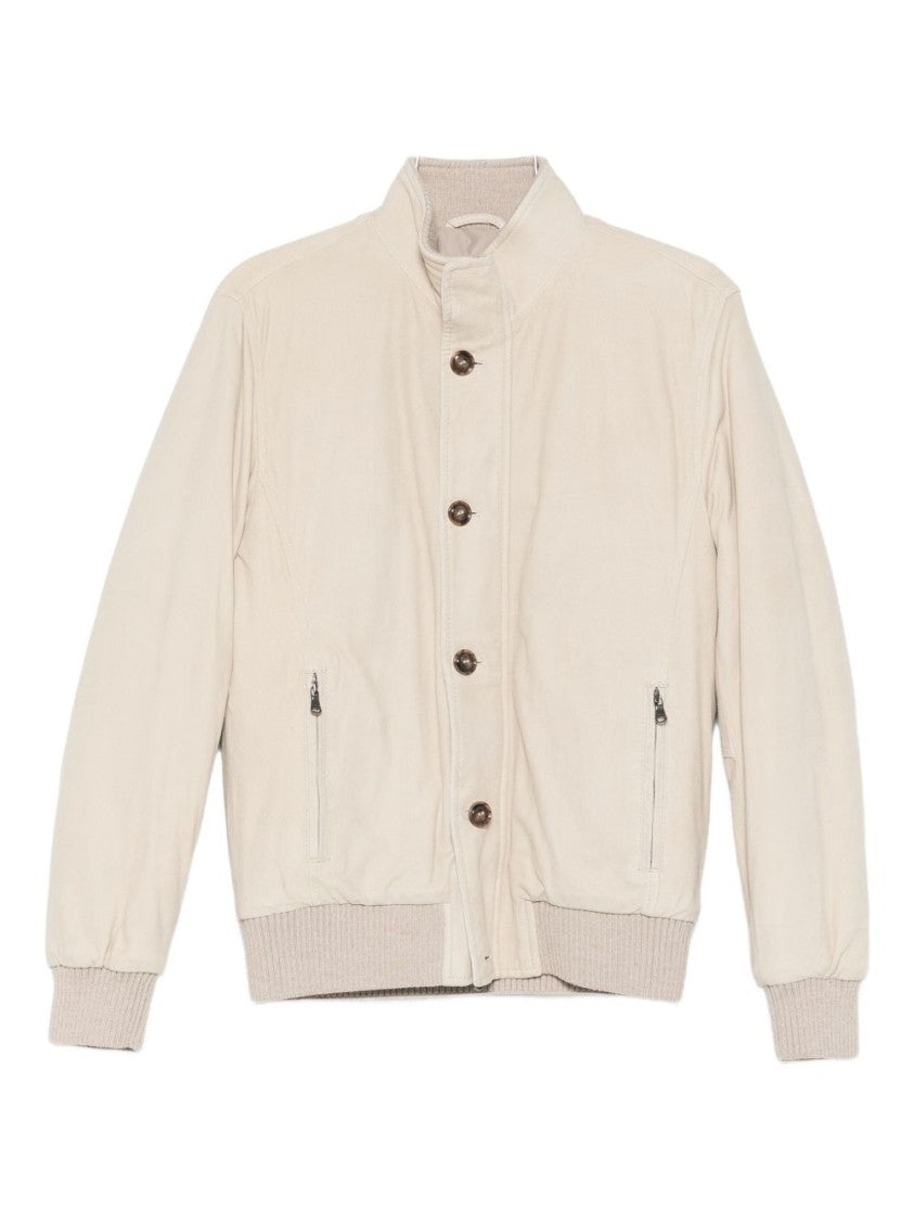 Barba Barba Panna Tailored Jacket With High Collar And Zippered Pockets