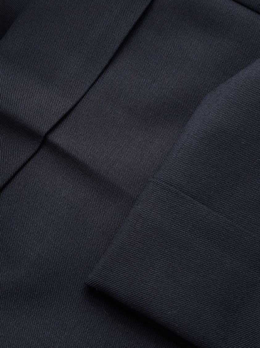 P.A.R.O.S.H. Tailored Blue Straight Pants With Gathered Waistband